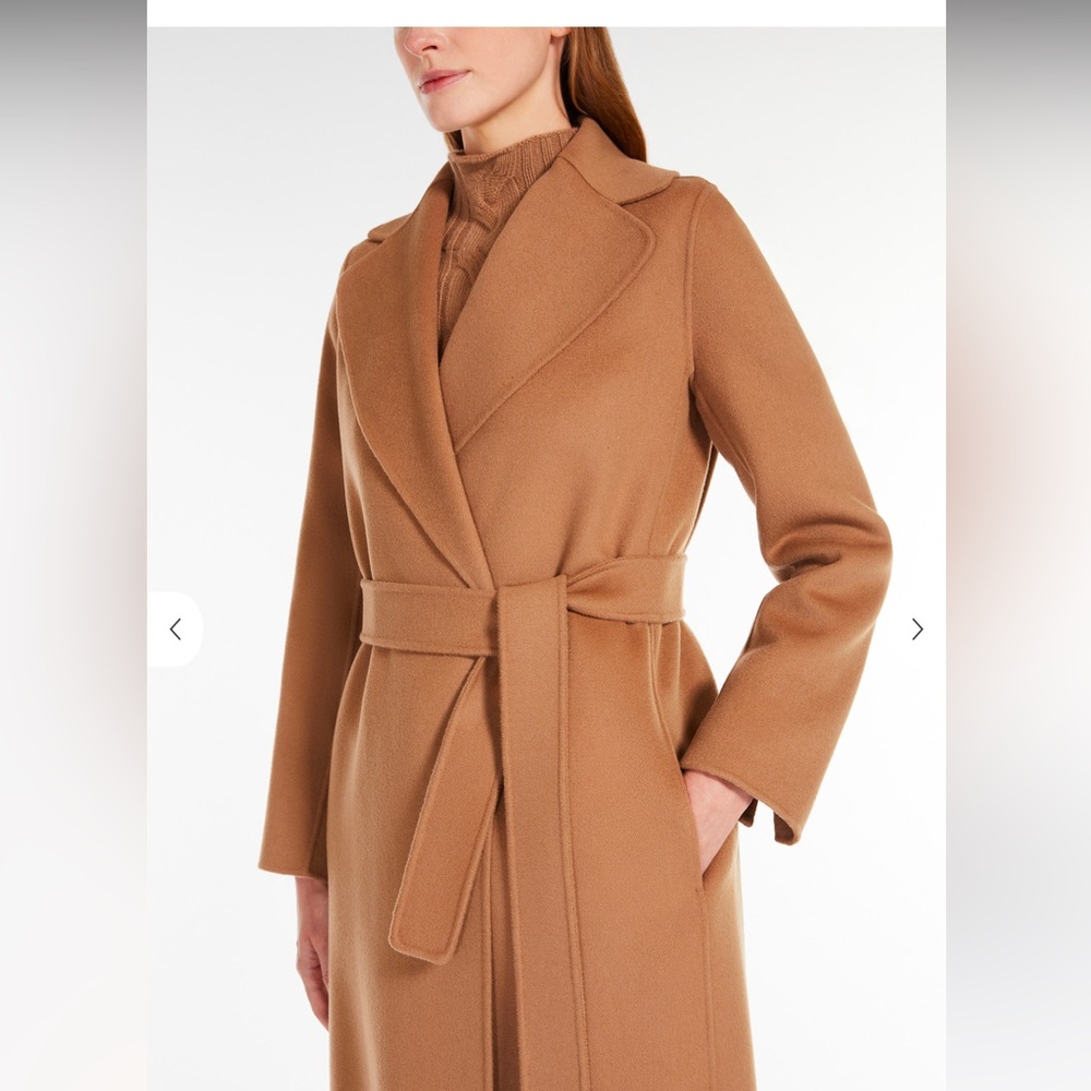 NWT! Luxurious Max Mara Wool Coat With Belt. Signature camel color. - Picture 3 of 10
